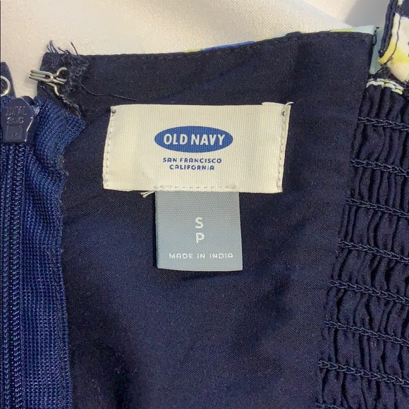 Navy Sundress with Blue Flowers - Small - Picture 3 of 3